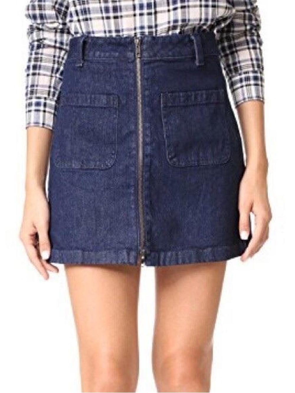 MADEWELL Denim Utility Mini Skirt with Zipper and Patch Pockets 26